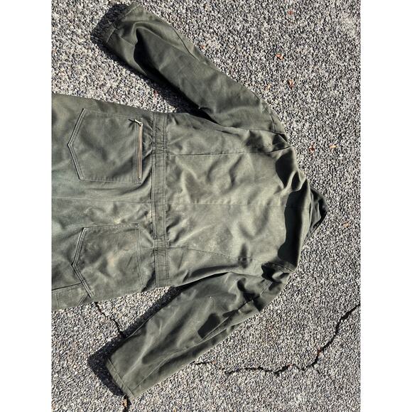 Vintage 80’s Walls Blizzard Pruf insulated coveralls Green thrashed faded Large - Picture 7 of 8